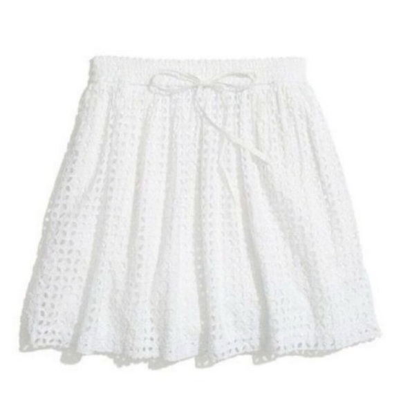 Madewell Bayfront White Eyelet Lace Mini Skirt Small - Picture 1 of 4